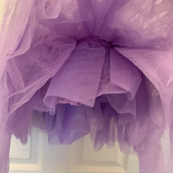 Revolution Dance Costume Girls Sz XXLC Lilac Purple DRESS Shimmer Stretch Tull - Picture 5 of 11
